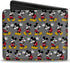 Buckle-Down Men's Disney Wallet, Bifold, Nerdy Mickey Mouse 3 Pose Stripe Gray, Vegan Leather, Multicolor, Standard Size...