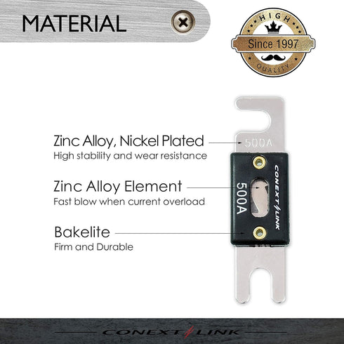 Conext Link ANL500-5 Nickel 500 Amp ANL Fuse 5 Pack ?14026?...