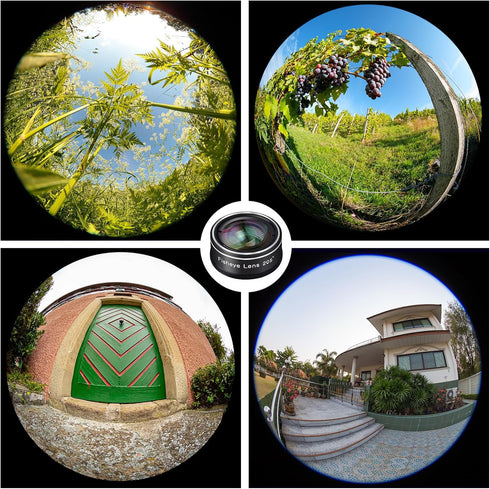 Phone Camera Lens, Godefa 3 in 1 Phone Lens kit-205° Fisheye Lens + Macro Lens + 120° Wide Angle Lens,Clip on Cell Phone Camera Lens Kits Compatib...