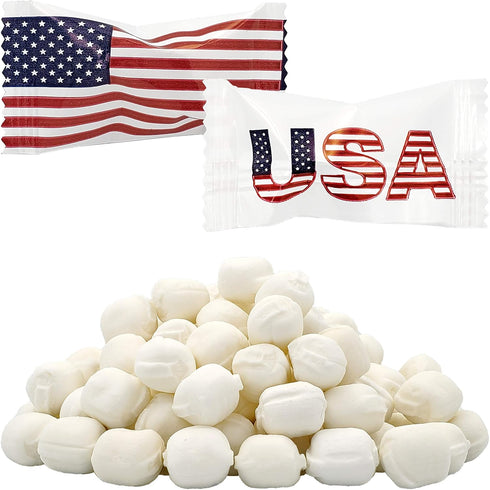 The Dreidel Company Patriotic Flag USA Buttermints, 4th of July, Mint Candies, After Dinner Mints, Butter Mint Candy, Fat-Free, Kosher Certified, ...