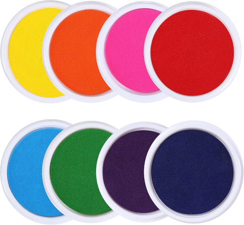 MoloTAR 8 Colors Rainbow Washable Large Ink Pads for Rubber Stamps Kids (Pack of 8)...
