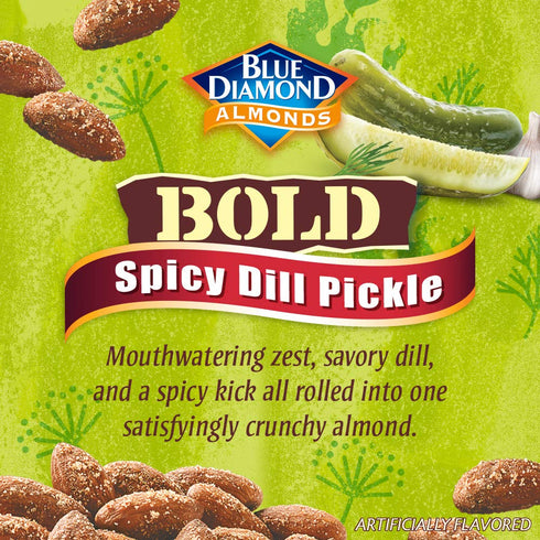 Blue Diamond Almonds Spicy Dill Pickle Flavored Snack Nuts, 6 Oz Resealable Can (Pack of 1)...