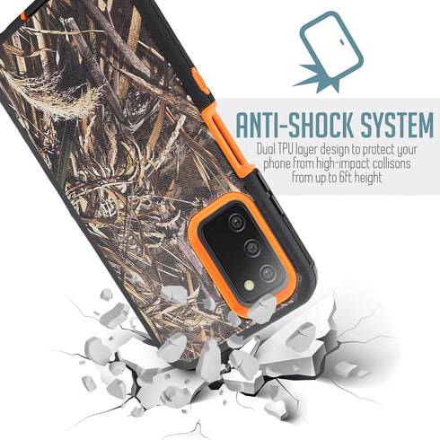 Designed for Samsung Galaxy A03S Shockproof Holster Tough Rubber Rugged Hybrid Case Silicone Triple Protective Anti-Shock Shatter-Resistant Mobile...