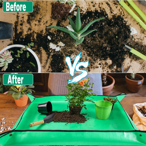 27" X 27" Repotting Mat for Indoor Plants Transplanting and Dirt Control, Portable Potting Tray Succulent Planting Mat Gardening Gifts Plant Gifts...