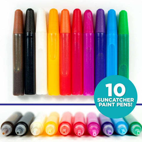 Horizon Group USA 10-Pack Suncatcher Art Pens – 10 Colors, 10ML Each – Kids’ Window Art Supplies, Refill Pens for Suncatchers, Arts and Crafts Act...
