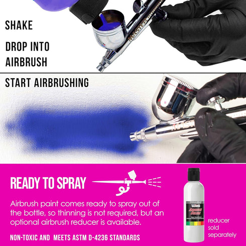 U.S. Art Supply Ready to Spray Neon Magenta Special Effects Acrylic Airbrush Paint - 8oz Bottle, Professional Grade Non-Toxic Water-Based Colors f...