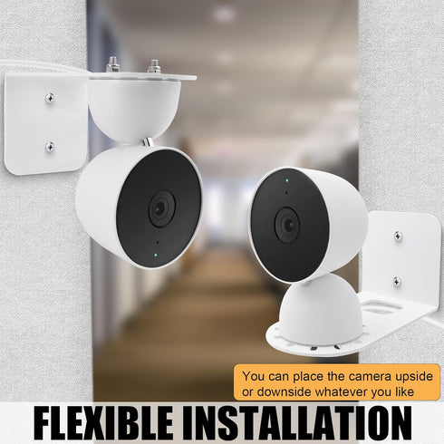 Metal Wall Mount Holder fits for Google Nest Indoor 2nd Generation Wired Security Cam, Flexible Installation Camera Shelf for Better View Angle Mo...