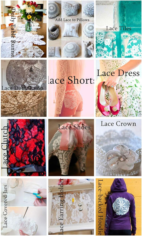 5 Yards Width 6.3 Inch Stretch Lace Trim Fabric Elastic Lace Flowers Ribbon for Garment Craft Embellishment Wedding Baby Shower Table Decorations ...