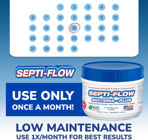 Septic Tank Treatment | Septic Enzyme Pods | 1 Year Supply | Fast-Dissolving, Live Bacteria-Plus Enzyme Treatment | Prevents Costly Backups & Odor...