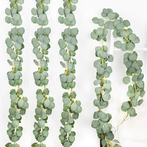 DearHouse 4Pack Artificial Eucalyptus Garland Faux Silk Eucalyptus Leaves Vines Handmade Garland Greenery Wedding Backdrop Arch Wall Decor …...