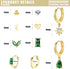 HAIAISO 10 Pairs 14K Gold Plated Huggies Hoop Studs Earrings for Women Small Dangle Hoop Earrings Gold Green Earrings Set for Multiple Piercing...