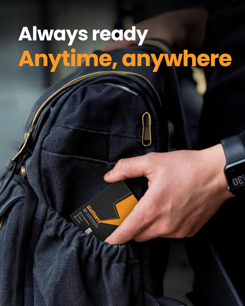 BATTARIX Power Card - Thin Universal Phone Charger Emergency Survival Everyday Carry Lightning & USB C for Android + iPhone (Single Use, Pre Charg...