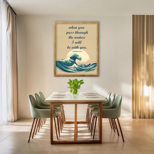 Posterizer 1 pcs-Isaiah 43:2-I Will Be With You-Bible Verses-Religious Posters-Gifts for Christians - Decor for Church, Sunday School Classroom- U...