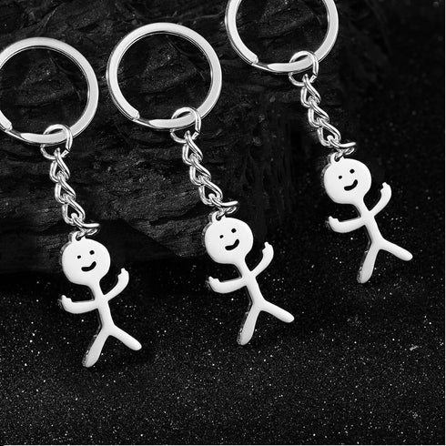 Junkin 3 Pcs Stainless Steel Funny Doodle Keychain 2024 Graduation Keychain Gifts Friendship Jewelry Women Men(Silver)...