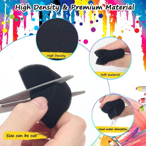 24+1 Pcs Face Paint Sponges Kit, Boyistar Art Work Sponge Body Painting Sponge for Face High Density 8P Half Moon, 8P Oval, 4P Round, 4P Finger Sp...