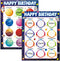 17.7 x 13.7 in Happy Birthday Chart Poster Set Space Calendar Birthday Classroom Decorations Galaxy Birthday Chart Bulletin Board Solar System Bac...