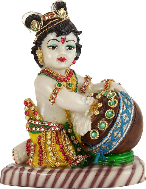 TIED RIBBONS 7” Krishna Statue - Handcrafted Resin Krishna Idol - Divine Baby Krishna Sculpture for Home Décor, Janmashtami Decoration...