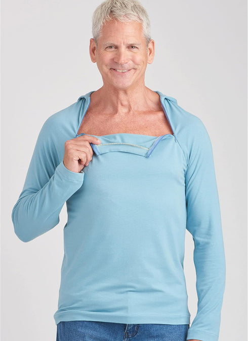 Simplicity Unisex Dual Port Access Chemo Top and Hoodie Sewing Pattern Kit, Code S9723, Sizes XS-S-M-L-XL, Multicolor...