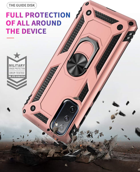 ADDIT Samsung S20 FE Case, Military Grade, Heavy Duty, with Kickstand Ring & Magnet Car Mount - Rose Gold...