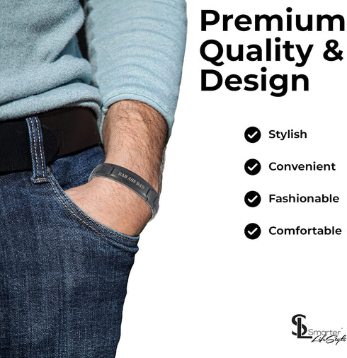 Smarter LifeStyle Stylish DAD Bracelet for Men - Wide Link Surgical Grade Steel Adjustable Bracelet for DAD, Mens Jewelry, Mens Bracelets Father's...