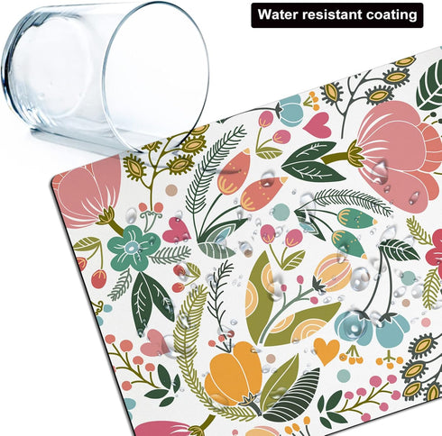 Small Mouse Pad Cute, Mini Mouse Pads for Wireless Mouse and Laptop, Travel Mousepads with Designs - Abstract Floral, Portable Mousepad with Non-s...