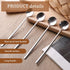 HANSGO 5PCS Stirring Spoons, Silver Tea Spoons 6.7" Long Handle Coffee Spoons Stainless Steel Coffee Stirrers for Cocktail Stirring Iced Tea Coffe...
