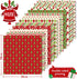 Whaline 12 Designs Christmas Pattern Paper Pack 24 Sheet Merry Christmas Scrapbook Specialty Paper Double-Sided Collection Green Red Decorative Cr...