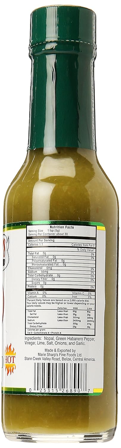 Marie Sharp's Green Habanero Pepper Sauce, 5 oz...
