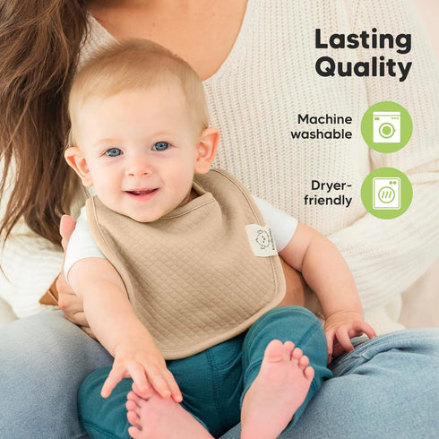 8-Pack Organic Baby Bibs for Baby Girls, Baby Boys - Cotton Cloth Baby Boy Bibs, Baby Girl Bibs for Drooling and Teething, Absorbent Drool Bibs fo...