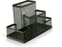 Huron Pen Holder and Desk Organizer, 4 Compartment Black Steel Mesh...