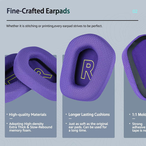Fabric Replacement Ear Pads for Logitech G733 Gaming Headset, Also Fit Logitech G335 Wireless Headphone, EarPads Accessories with Soft Mesh Fabric...