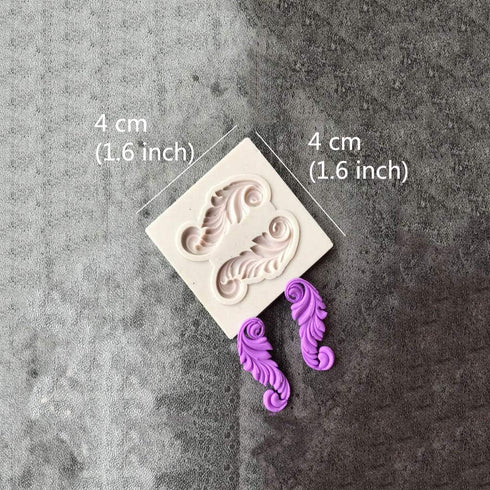 Juland 5 PCS Silicone Fondant Cake Mold Baroque Style Curlicues Scroll Mold for Sugarcraft, Cake Border Decoration, Cupcake Topper, Jewelry, Polym...
