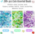 170~210pcs Cute Assorted Beads for Jewelry Making Acrylic Kawaii Aesthetic Beads for Bracelets Making Flower Butterfly Beads Bulk Necklaces DIY Mo...