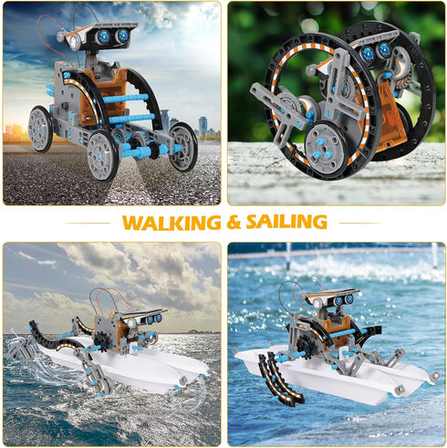 STEM Toys for Boys Ages 8-13, Solar Robot Science Kits for Kids Age 8-12, Educational Building Experiment Projects, Christmas Birthday Gifts for 9...