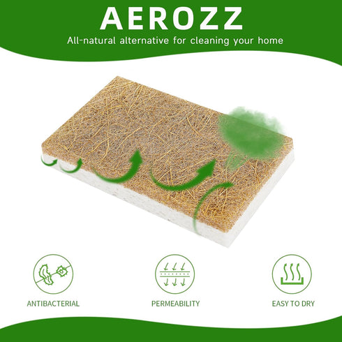 10 Pack Biodegradable Sponges - Sponges Kitchen Natural Sponges for Dishes Natural Sponge Dish Sponge - Eco Friendly Sponges Natural Kitchen Spong...