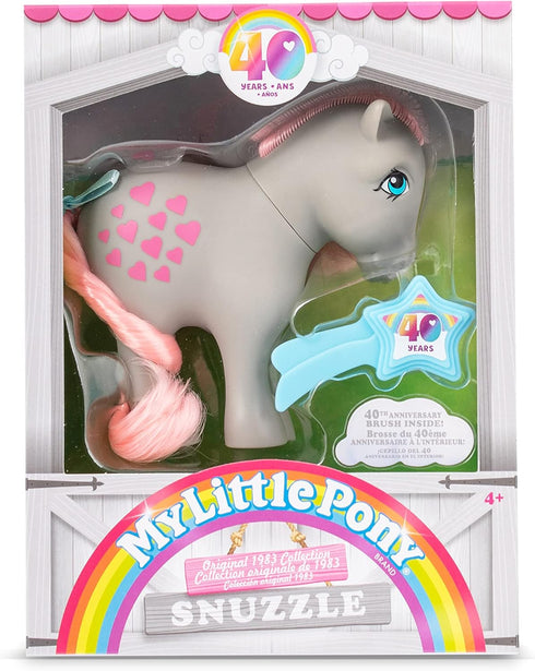 My Little Pony, 40th Anniversary 4-Inch Snuzzle, Original 1983 Collection, Long, Brushable Mane and Tail, Action Figure, Great for Kids, Toddlers,...