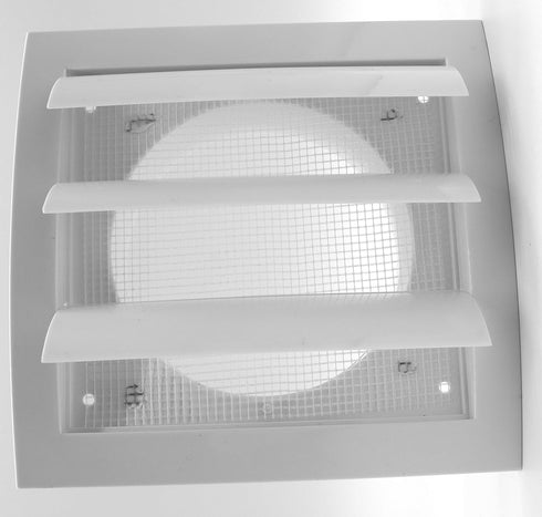White Exhaust Hood Vent 4'' Inch with Built-in Pest Guard Screen and Flange, White, Air Vent Cover, HVAC Exhaust Vent Duct Cover, Exhaust Cap