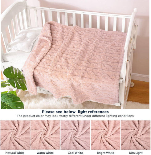 HOMRITAR Baby Blanket for Girls Toddlers 3D Fleece Fluffy Fuzzy Blanket for Baby, Soft Warm Cozy Fleece Blanket, Infant or Newborn Receiving Blank...
