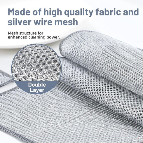 Zaeicnkk 10PCS Wire Dishwashing Rag for Wet and Dry, Multipurpose Wire Dishcloth Cleaning Cloth for Washing Dishes Kitchen Cleaning Mabu10pcs...