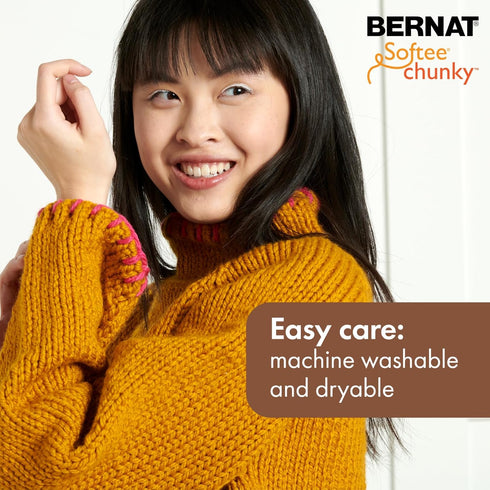 Bernat Softee Chunky 3-Pack Yarn, 2.8oz, Super Bulky 6 Gauge -True Grey - Machine Wash & Dry......