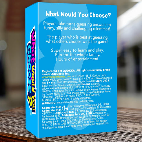 QUOKKA Board Game for 8-12 Year Olds - Family Card Game for Kids Ages 6-8 - What Would You Choose | Do Kids Rather? | Pick Your Answer | Get to Kn...
