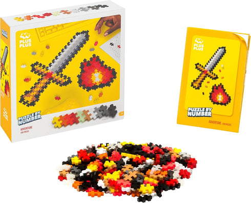 PLUS PLUS - Puzzle by Number - 250 Piece Adventure - Construction Building Stem/Steam Toy, Interlocking Mini Puzzle Blocks for Kids...