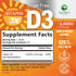 Vitamin D3 5000 IU (125 mcg) - Chewable D Vitamin for Bone, Teeth, Muscle & Immune Support, Sugar Free, Non-GMO, Gluten Free, Nature's Extra Stren...