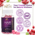 Hair Vitamins Gummies with Biotin 5000 mcg Vitamin E & C Support Hair Growth Gummy, Premium Vegetarian Non-GMO, for Stronger, Beautiful Hair, Skin...