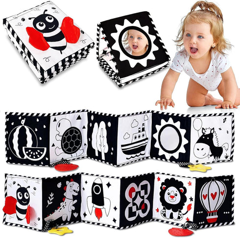 Black and White Baby Toys - High Contrast Baby Toys for Newborn Infant Montessori Sensory Toys 0-3 Months developmental toys Tummy Time Toys 6 7 8...