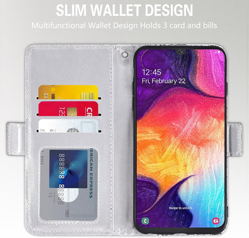Asuwish Phone Case for Samsung Galaxy A50 A50S A30S Wallet Cover with Screen Protector and Flip Card Holder Bling Glitter Cell Glaxay A 50 50S 30S...