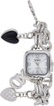XOXO Women's XO7026 Silver Dial Silver-tone Charm Bracelet Watch...