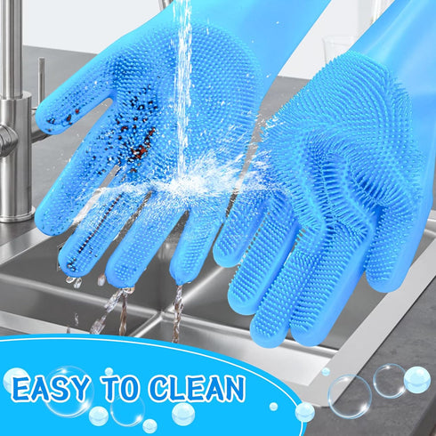 Dog Bath Brush with Gloves, Cat Bathing Gloves, Silicone Dog washing Gloves with High-Density Teeth, Dog Bath Supplies Christmas Gifts for Long Sh...