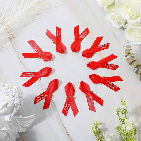 100 Pcs Funeral Ribbons Memorial Ribbon Funeral Pins Classic Memorial Service Respect Meditation Personalized Ribbon Bow with Safety Pins for Mour...