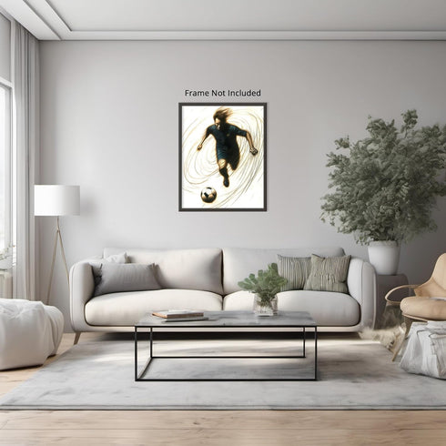 Posterizer 1 pcs-abstract Football-soccer player dribbling poster -3-Sports & Hobby Art Gifts for sports fans Decor for Home & Office- unframed wa...
